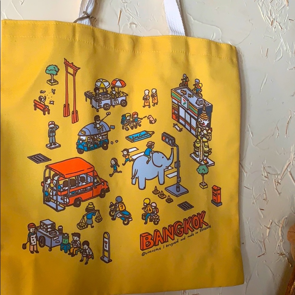 NWOT Canvas tote bag the city of BANGKOK